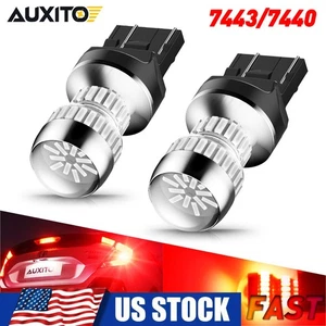 2x 7443 7440 LED Brake Stop Tail Light Bulbs Red CANbus No Error AUXITO Lamp EAC - Bild 1 von 12