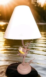 Metall Vogelnest Lampe Eier und Vogel 19,5" Höhe & Lampenschirm - Bild 1 von 11