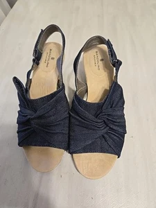 Bandolino Denim/Cork Wedge - Size 6.5 - Picture 1 of 9