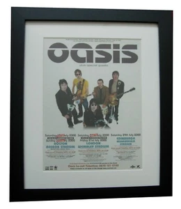 OASIS+Wembley+Bolton+Edinburgh+TOUR+POSTER+AD+ORIG 2000+FRAMED+FAST WORLD SHIP - Imagen 1 de 7