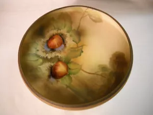 Antique Nippon Morimura Hand Painted Raised Acorn 3 Footed Bowl 7" Circa 1910 - Picture 1 of 4