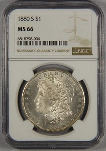 1880-S Morgan Silver Dollar NGC MS66 $1 - Picture 1 of 3