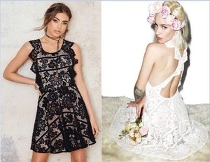 NWT $245 For Love & Lemons Gianna Mini Apron Dress (XS, L) SOLD OUT - Open Back - Bild 1 von 2
