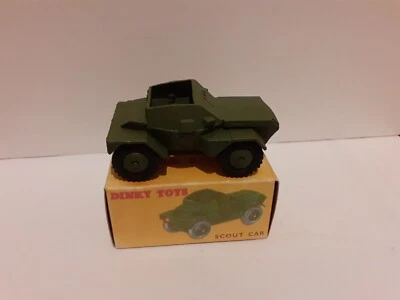 Vintage DINKY  No 673 Army SCOUT CAR - Military Diecast Model with Driver CODE 3 - Image 1 of 4