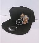 Bodybuilding Bear Black Adjustable Snapback Hat Embroidered Emblem Gym Cap