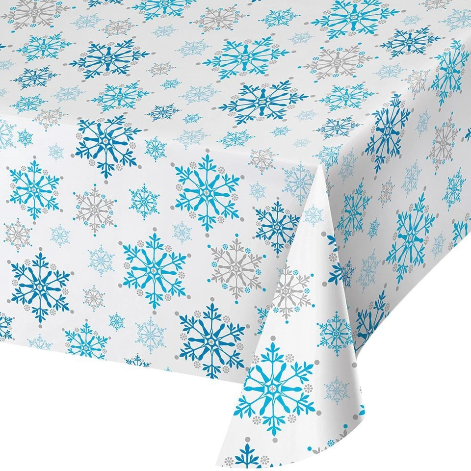 Snowflake Swirls 54 x 102 in Tablecover Christmas Holiday All Over Print - Image 1 of 2