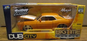 1969 CHEVY CAMARO SS Car 1:24 Jada Dub City Bigtime Muscle Orange White Stripes - Picture 1 of 8