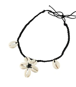 Cauri Choker Necklace - Flower - Cauris Shell Jewelry - Adjustable #4778 - Picture 1 of 8