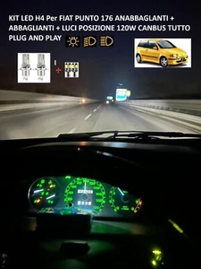 Kit LED H4 CANBUS FIAT PUNTO 176 ANABBAGLANTI ABBAGLIANTI LUCI POSIZIONE 120W - Imagen 1 de 8