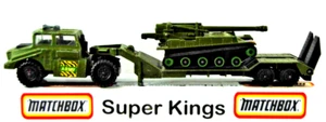 Matchbox Super-Kings K-106 BATTLE-KING Truck & LOW-LOADER w/ K-107 HOWITZER TANK - Picture 1 of 24