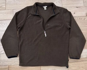 Woolrich Men’s Medium Long Sleeve Half-Zip Fleece Pullover Wood Brown Andes VTG - Picture 1 of 12