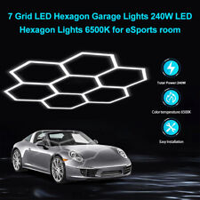 7 Grids Hexagon LED Garage Light 6500K Honeycomb Lights 606W for Warehouse Gym