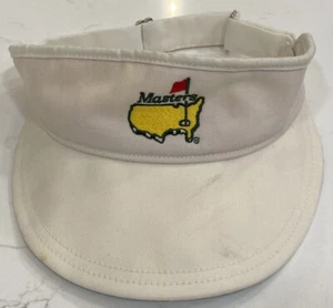 Vintage Masters Adjustable New Era Visor Hat White 80's Augusta National Golf - Picture 1 of 7