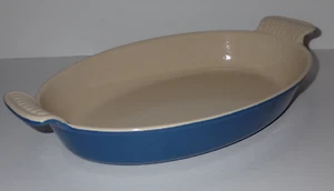 Le Creuset Signature Enameled Cast Iron Oval #28 Au Gratin Baker Lapis Blue - Bild 1 von 9