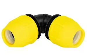 HOME-FLEX UNDERGROUND YELLOW 1 1/2'' 90* ELBOW IPS POLY GAS PIPE 18-406-015 - Picture 1 of 9