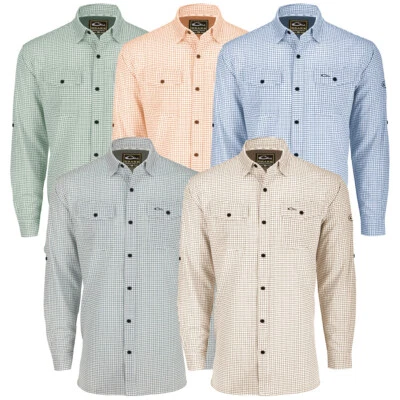 Drake Waterfowl Traveler's Mini Grid Long Sleeve Shirt - Image 1 of 2