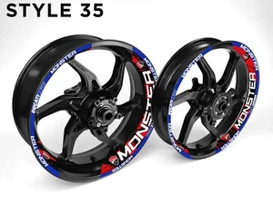 Ducati Monster Motorcycle Wheel Rim Wrap Decal Stickers For 17 Inch Wheels - Picture 1 of 24