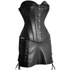 Women's Steampunk Gothic Sexy Lingerie Bustier Corset with Lace Skirt Basque Top