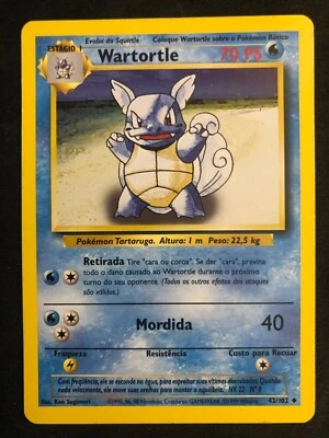 Pokemon Base Set Wartortle Evolution Error 42/102 in portuguese NM/M - Image 1 of 4
