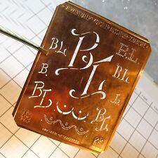 BL B L LB monogram initials letter copper stencil antique LARGE family name sign