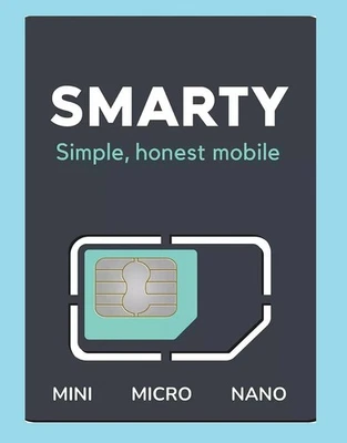 2 x NEW Smarty sim card, 40Gb Data for £10 Pay & Go - 4G, 5G