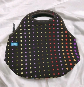  Built Insulating Getaway Lunch Tote Bag Multicolor Polka Dots Red Washable  - Picture 1 of 7