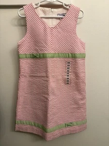 Hartstrings Girls Seersucker Dress Pink White Striped Sleeveless 6 - Picture 1 of 4