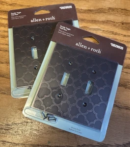 Lot of 2 Allen + Roth Double Toggle Wall Plate Switch Cover Bronze #0829935 NIP - Picture 1 of 9