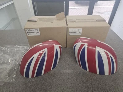 NUOVO ORIGINALE MINI F54 F55 F56 F57 F60 2X Specchio Cover Union Jack 2465787/ 786 - Immagine 1 di 4