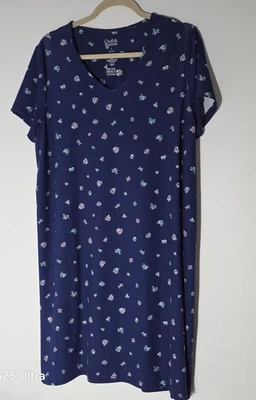 Camisón Croft & Barrow Ropa de dormir Talla L Azul Marino Pequeño Estampado de Flores Floral Foto 1 de 4