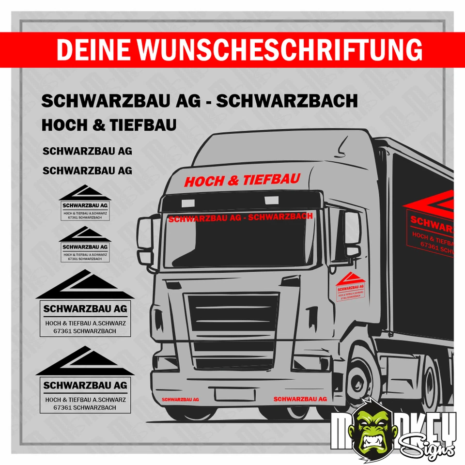 Firma Beschriftung nach Wunsch 1:14 | Individuelle Aufkleber für RC & Modellbau - Bild 1 von 4