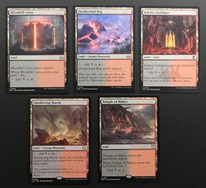 MTG Magic Set of 5 Rakdos Dual Lands EDH Commander Deck Staples Black Red Mana - Picture 1 of 1