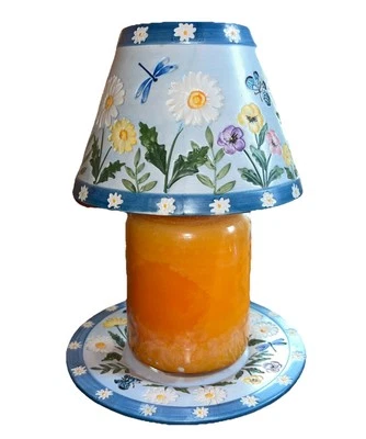 Yankee Candle Topper & Plate Floral Margaritas Flor Verano Mariposas Tono Foto 1 de 4