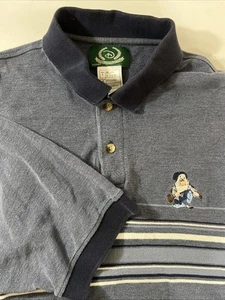 Polo vintage Disney Golf blu con strisce bianche e blu 100 cotone scontrosa taglia L grande - Foto 1 di 6