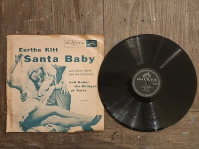 Eartha Kitt Santa Baby / Under The Bridges Of Paris 78 RPM 10" Record Pic Sleeve - Image 1 of 2