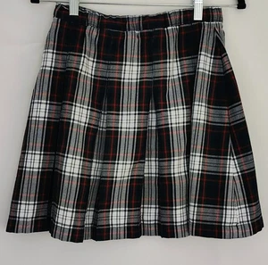 Lands’ End Rock Mädchen 12 marine weiß grün kariert verstellbare Taille Uniform Schule - Bild 1 von 9