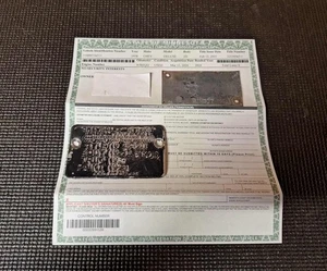 1938 Chevy 2 Door Sedan Data Tag and Paper - Picture 1 of 4