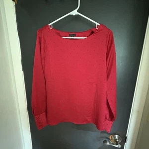 Ann Taylor Red XS Women’s Long Sleeve Blouse - Picture 1 of 20
