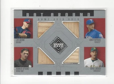 2002 UD Diamond Connection Jim Thome/Alex Rodriguez/M Ordonez/David Justice BAT - Image 1 of 2