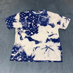 Louis Vuitton T Shirt Herren XL Weiß Blau Monogramm Bandana Baumwolle Everyday Wear - Bild 1 von 19