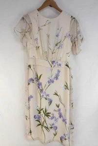 Phase Eight Eden Blumenkleid Midi Wickelkleid mandel Größe 10 neu mit Etikett UVP 120 GBP - Bild 1 von 14