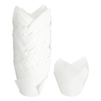 150stk Tulpen Backförmchen Cupcake Muffins Liner Papier Wrapper (3,1x2", Weiß) - Bild 1 von 4