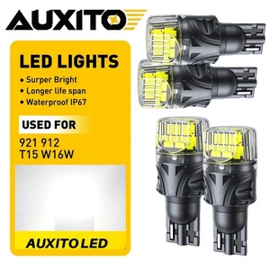 4pcs AUXITO LED Reverse Back Up Light Bulb 921 912 W16W 904 916 Xenon White T15 - Picture 1 of 9