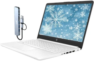 New HP Laptop 14" HD Intel 4-Core N4120 16GB 192GB Webcam Office USB HUB Win 11 - Afbeelding 1 van 11