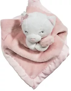 2018 Carters Plush Lovey White Bear Plush Pink Security Blanket Satin 14"x 14" - Picture 1 of 8