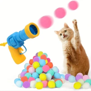 Cat Toy Ball Launcher Gun, Cat Balls Fetch Toy Gun Shooter, Plush Ball Shooti... - Picture 1 of 2
