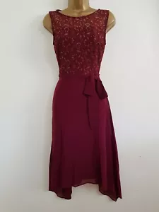 NEU DP Billie Blossom 10-18 Weinrot Chiffon Spitze Taschentuch Saum Kleid gebraucht - Bild 1 von 5