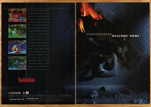 Darkstalkers Welecom Home Capcom - 2 Page Game Print Ad / Poster Promo Art 1996 - Picture 1 of 5