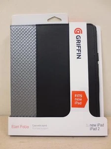 Griffin Elan Armor Folio for iPad 2, 3, 4th gen Black w/Silver Trim GB03851 NEW - Picture 1 of 6