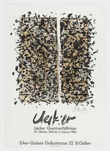 Günther Uecker Deutscher Künstler 1983 Original Plakat Lithographie signiert Erker Galeri - Bild 1 von 1